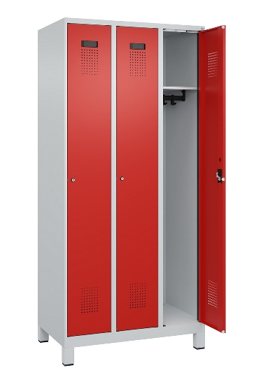 C+P Spind Evolo PLUS 049010-12 mit Füßen 1 Abt. 400mm Zylinderschloss (HxBxT) 1950x400x500mm 7035/0010
