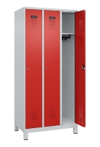 C+P Spind Evolo PLUS 049010-12 mit Füßen 1 Abt. 400mm Zylinderschloss (HxBxT) 1950x400x500mm 7035/0010