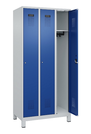 C+P Spind Evolo PLUS 049010-12 mit Füßen 1 Abt. 400mm Zylinderschloss (HxBxT) 1950x400x500mm 7035/0010