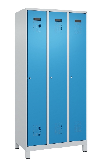 C+P Spind Evolo PLUS 049010-12 mit Füßen 1 Abt. 400mm Zylinderschloss (HxBxT) 1950x400x500mm 7035/0010