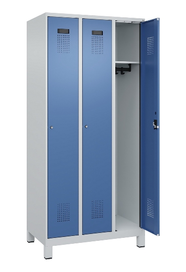C+P Spind Evolo PLUS 049010-12 mit Füßen 1 Abt. 400mm Zylinderschloss (HxBxT) 1950x400x500mm 7035/0010