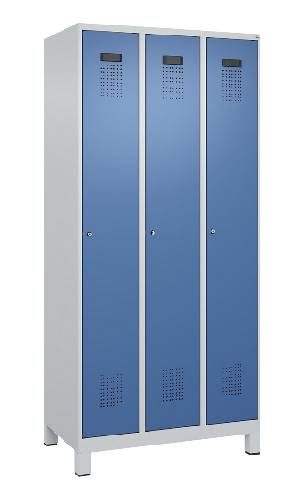 C+P Spind Evolo PLUS 049010-12 mit Füßen 1 Abt. 400mm Zylinderschloss (HxBxT) 1950x400x500mm 7035/0010