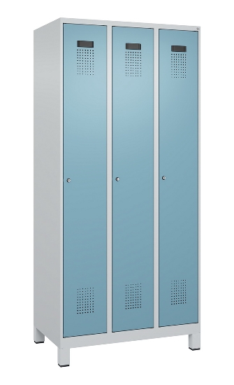 C+P Spind Evolo PLUS 049010-12 mit Füßen 1 Abt. 400mm Zylinderschloss (HxBxT) 1950x400x500mm 7035/0010