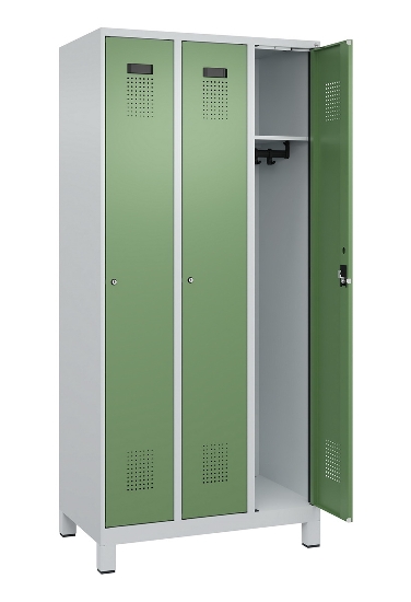 C+P Spind Evolo PLUS 049010-12 mit Füßen 1 Abt. 400mm Zylinderschloss (HxBxT) 1950x400x500mm 7035/0010