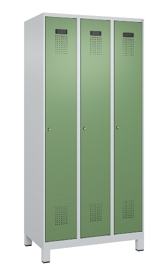 C+P Spind Evolo PLUS 049010-12 mit Füßen 1 Abt. 400mm Zylinderschloss (HxBxT) 1950x400x500mm 7035/0010