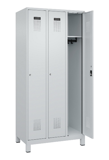 C+P Spind Evolo PLUS 049010-12 mit Füßen 1 Abt. 400mm Zylinderschloss (HxBxT) 1950x400x500mm 7035/0010