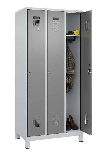 C+P Spind Evolo PLUS 049010-12 mit Füßen 1 Abt. 400mm Zylinderschloss (HxBxT) 1950x400x500mm 7035/0010