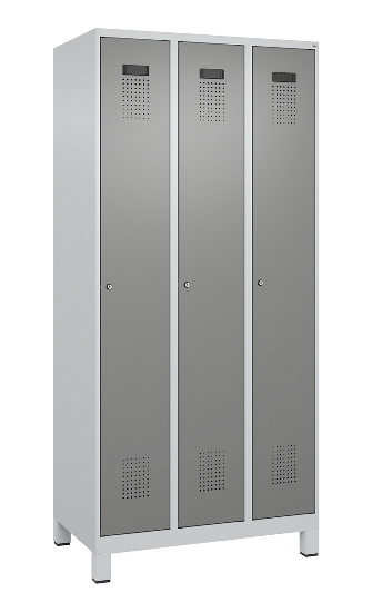 C+P Spind Evolo PLUS 049010-12 mit Füßen 1 Abt. 400mm Zylinderschloss (HxBxT) 1950x400x500mm 7035/0010