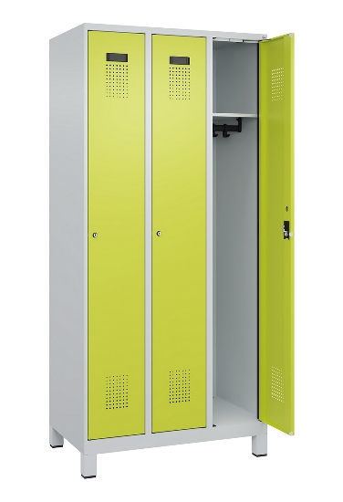 C+P Spind Evolo PLUS 049010-12 mit Füßen 1 Abt. 400mm Zylinderschloss (HxBxT) 1950x400x500mm 7035/0010
