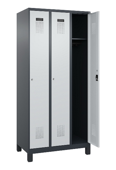 C+P Spind Evolo PLUS 049010-12 mit Füßen 1 Abt. 400mm Zylinderschloss (HxBxT) 1950x400x500mm 7035/0010