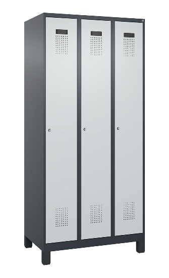 C+P Spind Evolo PLUS 049010-12 mit Füßen 1 Abt. 400mm Zylinderschloss (HxBxT) 1950x400x500mm 7035/0010