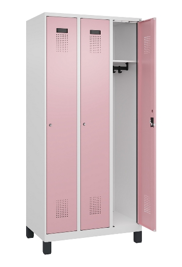 C+P Spind Evolo PLUS 049010-12 mit Füßen 1 Abt. 400mm Zylinderschloss (HxBxT) 1950x400x500mm 7035/0010