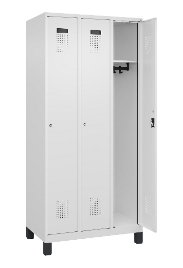 C+P Spind Evolo PLUS 049010-12 mit Füßen 1 Abt. 400mm Zylinderschloss (HxBxT) 1950x400x500mm 7035/0010