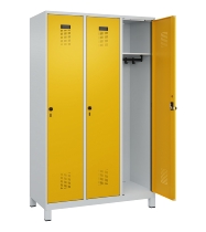 C+P Spind Evolo PLUS 049010-12 mit Füßen 1 Abt. 400mm Zylinderschloss (HxBxT) 1950x400x500mm 7035/0010