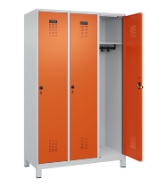 C+P Spind Evolo PLUS 049010-12 mit Füßen 1 Abt. 400mm Zylinderschloss (HxBxT) 1950x400x500mm 7035/0010
