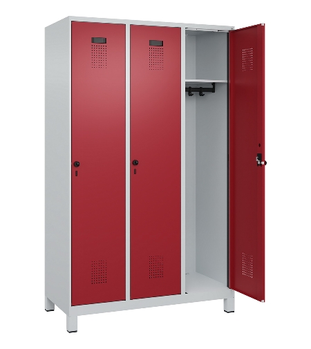 C+P Spind Evolo PLUS 049010-12 mit Füßen 1 Abt. 400mm Zylinderschloss (HxBxT) 1950x400x500mm 7035/0010
