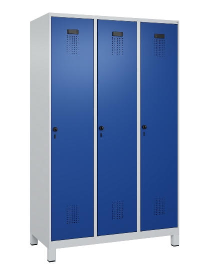 C+P Spind Evolo PLUS 049010-12 mit Füßen 1 Abt. 400mm Zylinderschloss (HxBxT) 1950x400x500mm 7035/0010