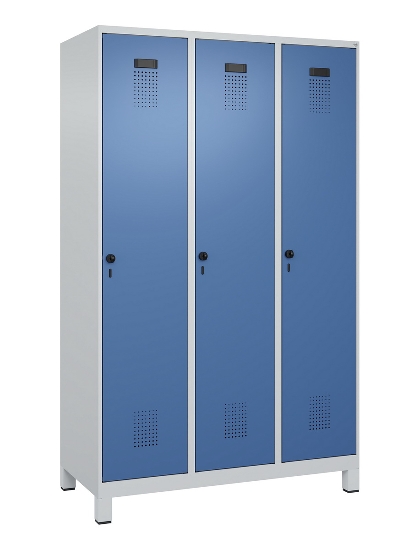 C+P Spind Evolo PLUS 049010-12 mit Füßen 1 Abt. 400mm Zylinderschloss (HxBxT) 1950x400x500mm 7035/0010