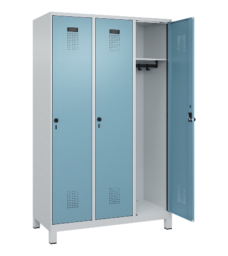 C+P Spind Evolo PLUS 049010-12 mit Füßen 1 Abt. 400mm Zylinderschloss (HxBxT) 1950x400x500mm 7035/0010
