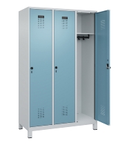C+P Spind Evolo PLUS 049010-12 mit Füßen 1 Abt. 400mm Zylinderschloss (HxBxT) 1950x400x500mm 7035/0010