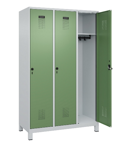 C+P Spind Evolo PLUS 049010-12 mit Füßen 1 Abt. 400mm Zylinderschloss (HxBxT) 1950x400x500mm 7035/0010