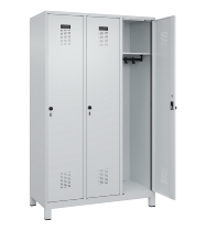 C+P Spind Evolo PLUS 049010-12 mit Füßen 1 Abt. 400mm Zylinderschloss (HxBxT) 1950x400x500mm 7035/0010
