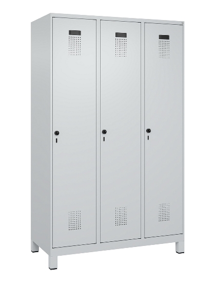 C+P Spind Evolo PLUS 049010-12 mit Füßen 1 Abt. 400mm Zylinderschloss (HxBxT) 1950x400x500mm 7035/0010