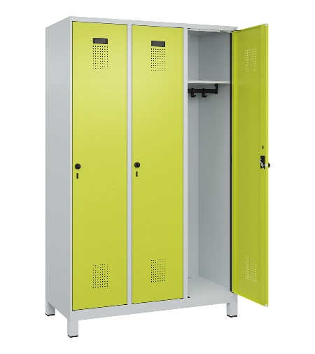 C+P Spind Evolo PLUS 049010-12 mit Füßen 1 Abt. 400mm Zylinderschloss (HxBxT) 1950x400x500mm 7035/0010