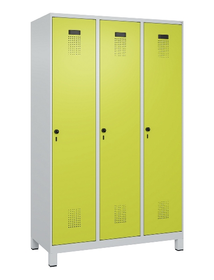 C+P Spind Evolo PLUS 049010-12 mit Füßen 1 Abt. 400mm Zylinderschloss (HxBxT) 1950x400x500mm 7035/0010