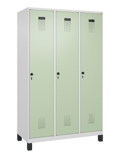 C+P Spind Evolo PLUS 049010-12 mit Füßen 1 Abt. 400mm Zylinderschloss (HxBxT) 1950x400x500mm 7035/0010