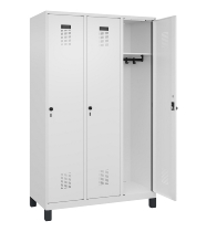C+P Spind Evolo PLUS 049010-12 mit Füßen 1 Abt. 400mm Zylinderschloss (HxBxT) 1950x400x500mm 7035/0010