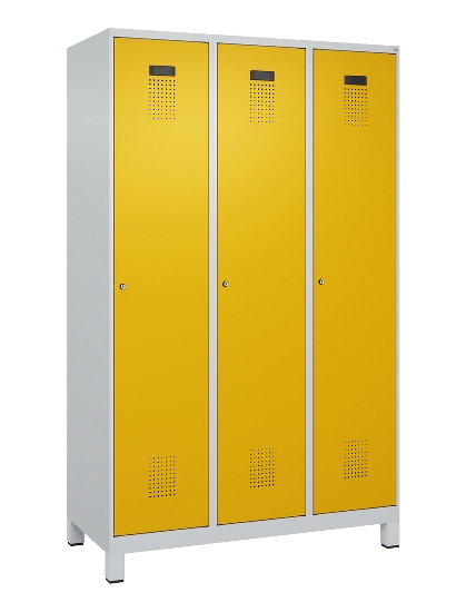 C+P Spind Evolo PLUS 049010-12 mit Füßen 1 Abt. 400mm Zylinderschloss (HxBxT) 1950x400x500mm 7035/0010
