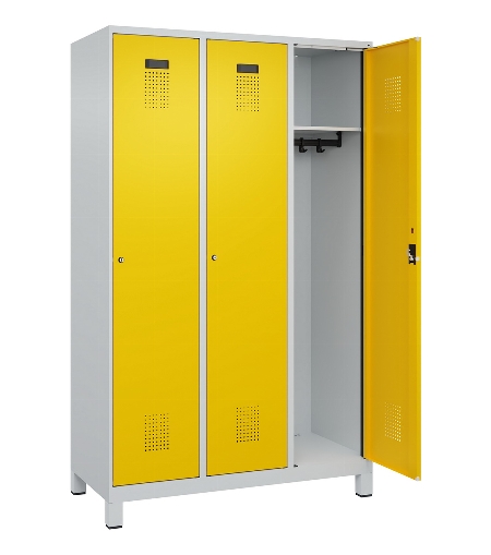 C+P Spind Evolo PLUS 049010-12 mit Füßen 1 Abt. 400mm Zylinderschloss (HxBxT) 1950x400x500mm 7035/0010
