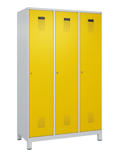 C+P Spind Evolo PLUS 049010-12 mit Füßen 1 Abt. 400mm Zylinderschloss (HxBxT) 1950x400x500mm 7035/0010