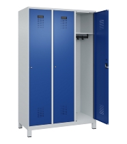 C+P Spind Evolo PLUS 049010-12 mit Füßen 1 Abt. 400mm Zylinderschloss (HxBxT) 1950x400x500mm 7035/0010