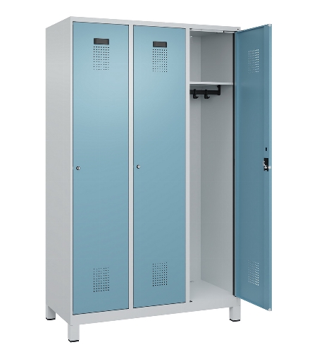 C+P Spind Evolo PLUS 049010-12 mit Füßen 1 Abt. 400mm Zylinderschloss (HxBxT) 1950x400x500mm 7035/0010