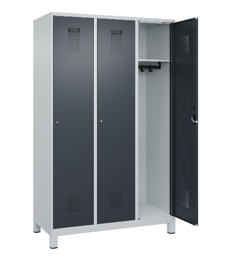 C+P Spind Evolo PLUS 049010-12 mit Füßen 1 Abt. 400mm Zylinderschloss (HxBxT) 1950x400x500mm 7035/0010