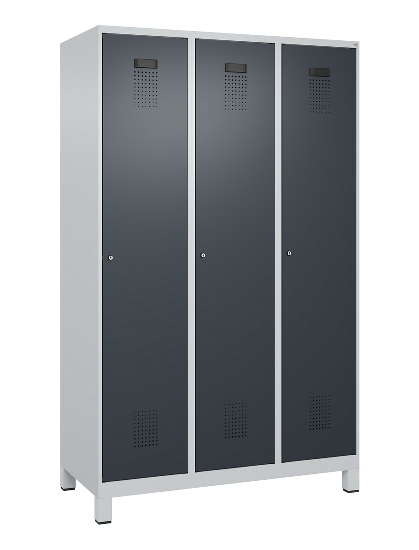 C+P Spind Evolo PLUS 049010-12 mit Füßen 1 Abt. 400mm Zylinderschloss (HxBxT) 1950x400x500mm 7035/0010