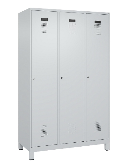 C+P Spind Evolo PLUS 049010-12 mit Füßen 1 Abt. 400mm Zylinderschloss (HxBxT) 1950x400x500mm 7035/0010