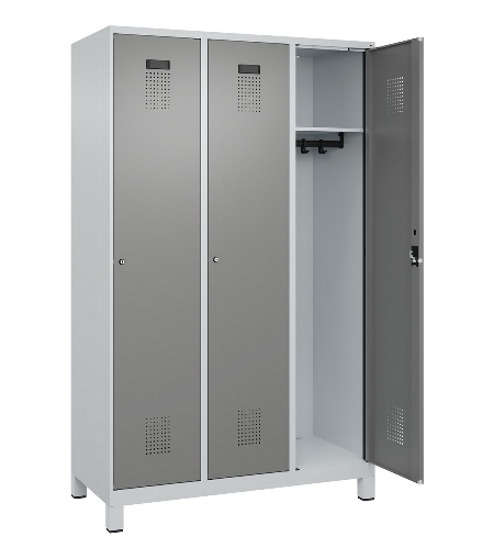 C+P Spind Evolo PLUS 049010-12 mit Füßen 1 Abt. 400mm Zylinderschloss (HxBxT) 1950x400x500mm 7035/0010