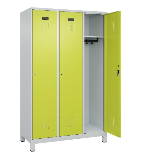 C+P Spind Evolo PLUS 049010-12 mit Füßen 1 Abt. 400mm Zylinderschloss (HxBxT) 1950x400x500mm 7035/0010