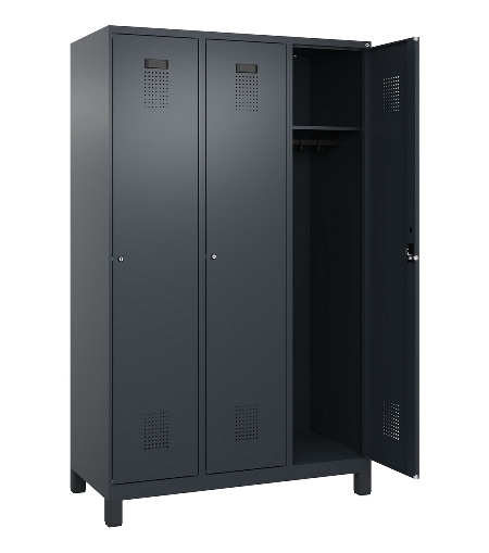 C+P Spind Evolo PLUS 049010-12 mit Füßen 1 Abt. 400mm Zylinderschloss (HxBxT) 1950x400x500mm 7035/0010