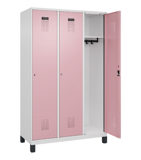 C+P Spind Evolo PLUS 049010-12 mit Füßen 1 Abt. 400mm Zylinderschloss (HxBxT) 1950x400x500mm 7035/0010