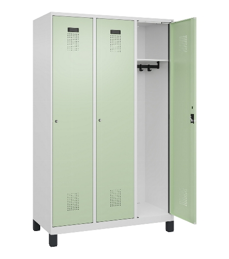 C+P Spind Evolo PLUS 049010-12 mit Füßen 1 Abt. 400mm Zylinderschloss (HxBxT) 1950x400x500mm 7035/0010
