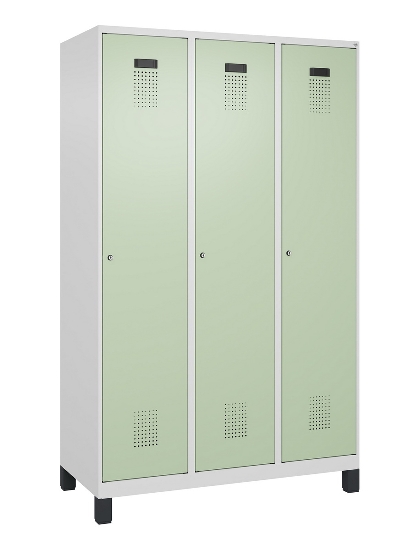 C+P Spind Evolo PLUS 049010-12 mit Füßen 1 Abt. 400mm Zylinderschloss (HxBxT) 1950x400x500mm 7035/0010