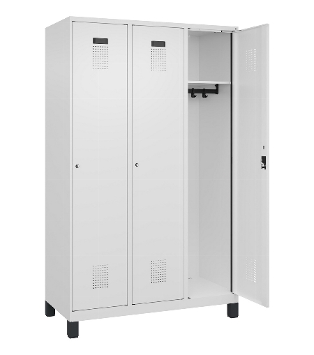 C+P Spind Evolo PLUS 049010-12 mit Füßen 1 Abt. 400mm Zylinderschloss (HxBxT) 1950x400x500mm 7035/0010
