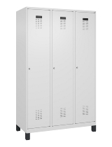 C+P Spind Evolo PLUS 049010-12 mit Füßen 1 Abt. 400mm Zylinderschloss (HxBxT) 1950x400x500mm 7035/0010