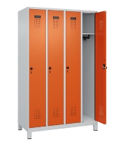 C+P Spind Evolo PLUS 049010-12 mit Füßen 1 Abt. 400mm Zylinderschloss (HxBxT) 1950x400x500mm 7035/0010