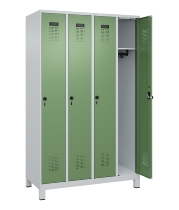 C+P Spind Evolo PLUS 049010-12 mit Füßen 1 Abt. 400mm Zylinderschloss (HxBxT) 1950x400x500mm 7035/0010