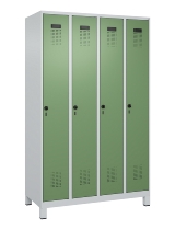 C+P Spind Evolo PLUS 049010-40 mit Füßen 4 Abt. 300mm Drehriegel (HxBxT) 1950x1200x500mm 7035/6011